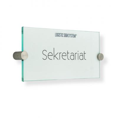 Türschild VITRUM K , Glasschild, Büroschild, Doppelglasschild